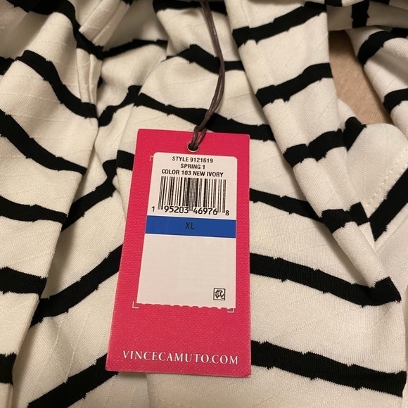 Vince Camuto Blue White Striped Knit Tunic Top Size XL New with tags - Picture 8 of 10